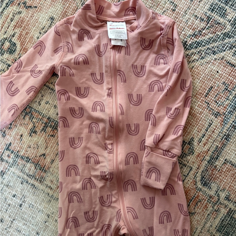 Hanna Andersson Pink Footies One Piece with Cozy Zip-Up Design